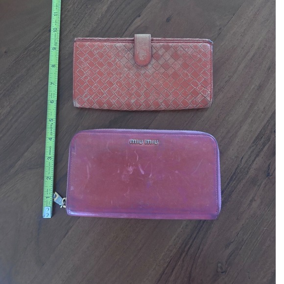 Authentic Bottega Veneta Woven Wallet Miu Miu Leather Wallet Bundle Designer Lot - Picture 14 of 16